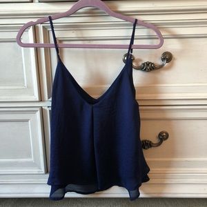 Valette cobalt blue silky spaghetti strap top